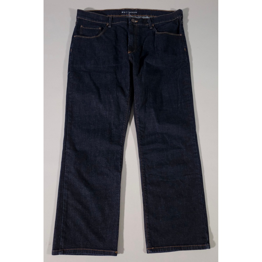 Mott & Bow Straight Leg Jeans Mens 38x30 Blue Dark Wash Indigo Denim